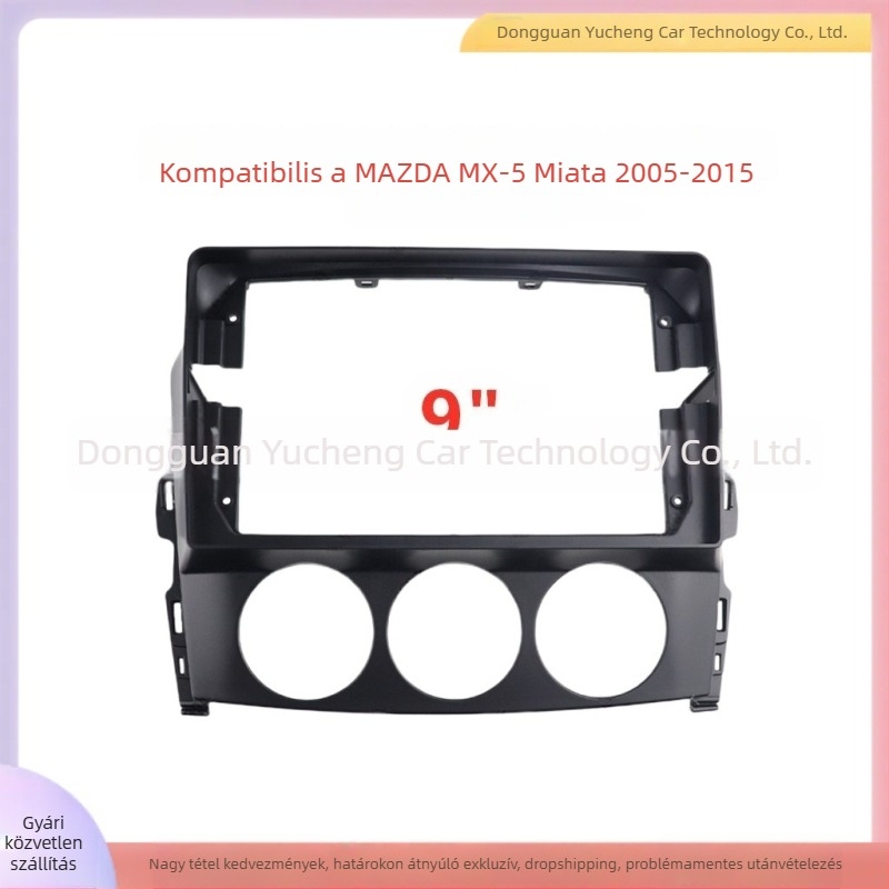 Mazda MX-5 Miata központi navigációs keret DVD-módosított panellel – ABS+PC, tömeg 1 kg, 2005–2015