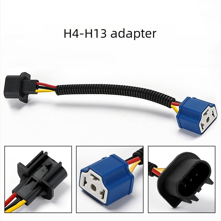 LIYU H4–H13 Wrangler fényszóró adapter kábel | Modell: H4 to H13 Wrangler Adapter | Kompatibilis generális modellekkel | Anyagok: a képen látható szerint