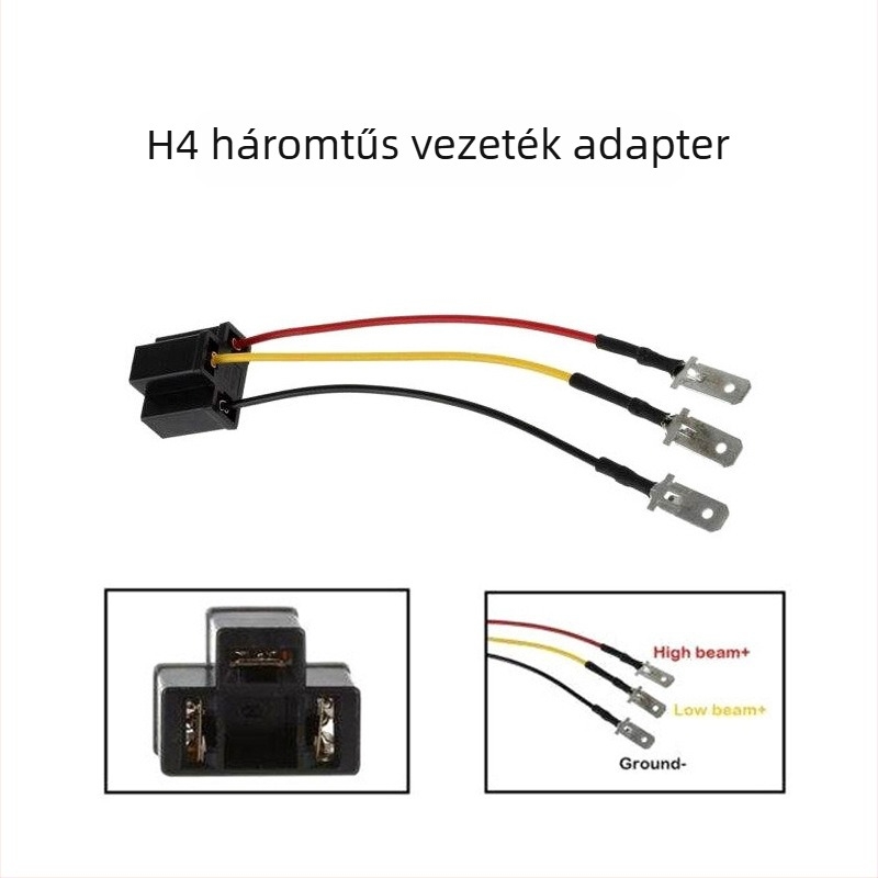 LIYU H4–H13 Wrangler fényszóró adapter kábel | Modell: H4 to H13 Wrangler Adapter | Kompatibilis generális modellekkel | Anyagok: a képen látható szerint