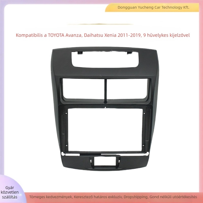 Autó navigációs keret a Toyota Avanza és a Daihatsu Xenia számára | ABS+PC anyag, kompatibilis modell lek 2011–2019, súly 1 kg, DVD panel és hangrendszer telepítéséhez