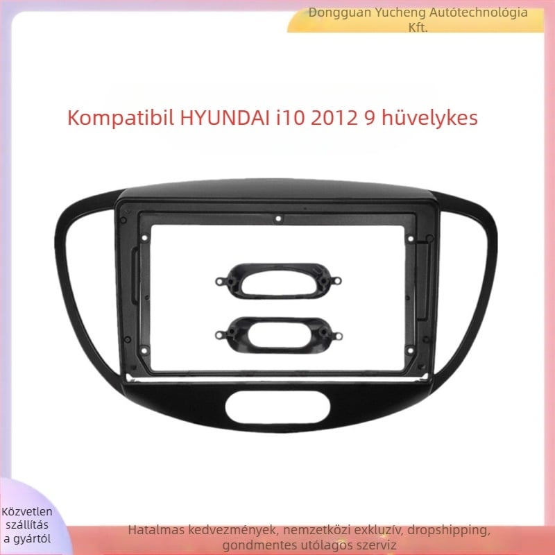Hyundai i10 (2012) központi DVD keret – ABS+PC anyag, 1 kg, kompatibilis az i10/i-10
