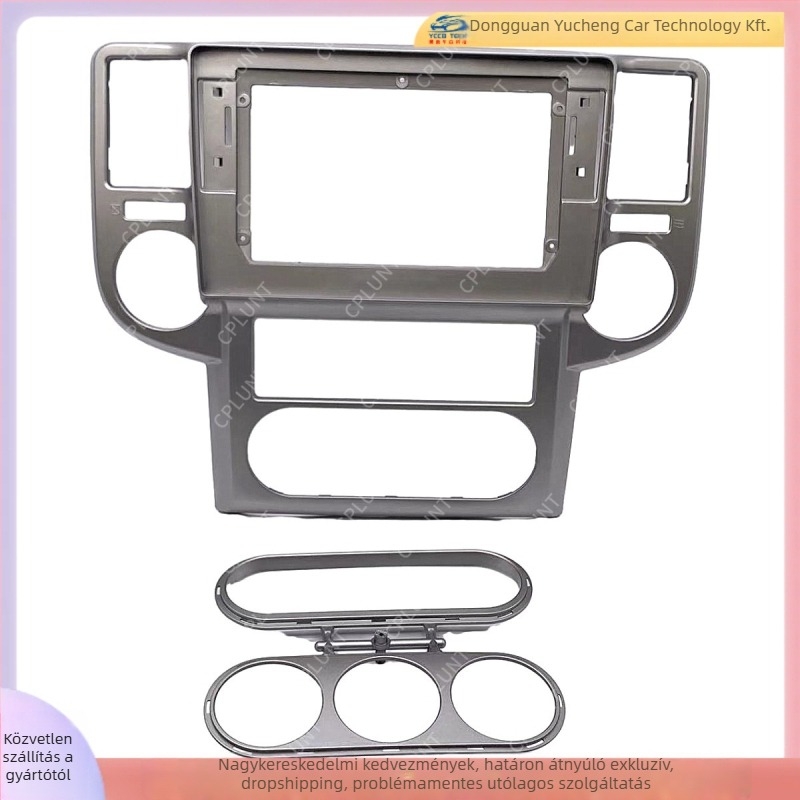 Nissan X-Trail és Qijun központi navigációs DVD keret – ABS+PC, modellek 2003–2007, tömeg 1 kg, származás Dongguan, Kína