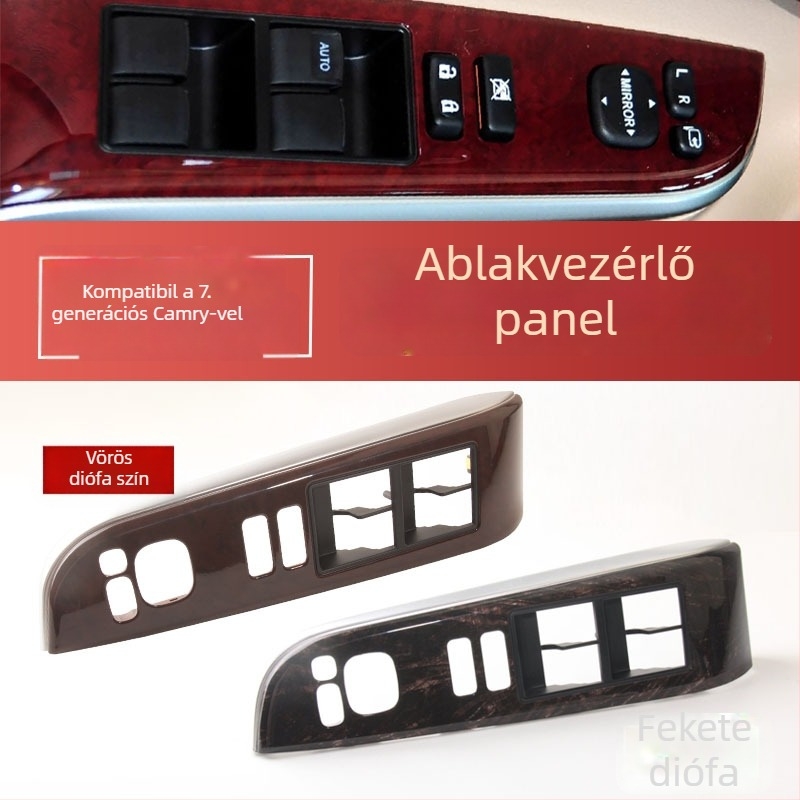 12–17 Camry bal első ablakemelő kapcsoló panel — 7. generáció — modell 74232-06490-EO — műanyag