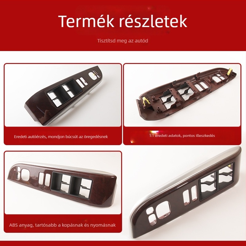 12–17 Camry bal első ablakemelő kapcsoló panel — 7. generáció — modell 74232-06490-EO — műanyag