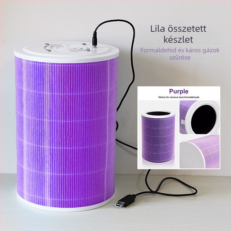 DIY Autó Légszűrő Filter Elem (1/2/3/2S/Pro) – Aktív szén + HEPA, Zaj <36 dB, Légáram 51–150 m³/h, Beépített dugaszolós tápellátás, Telepítés nélkül, Kompozit szűrő, Autóba szerelhető