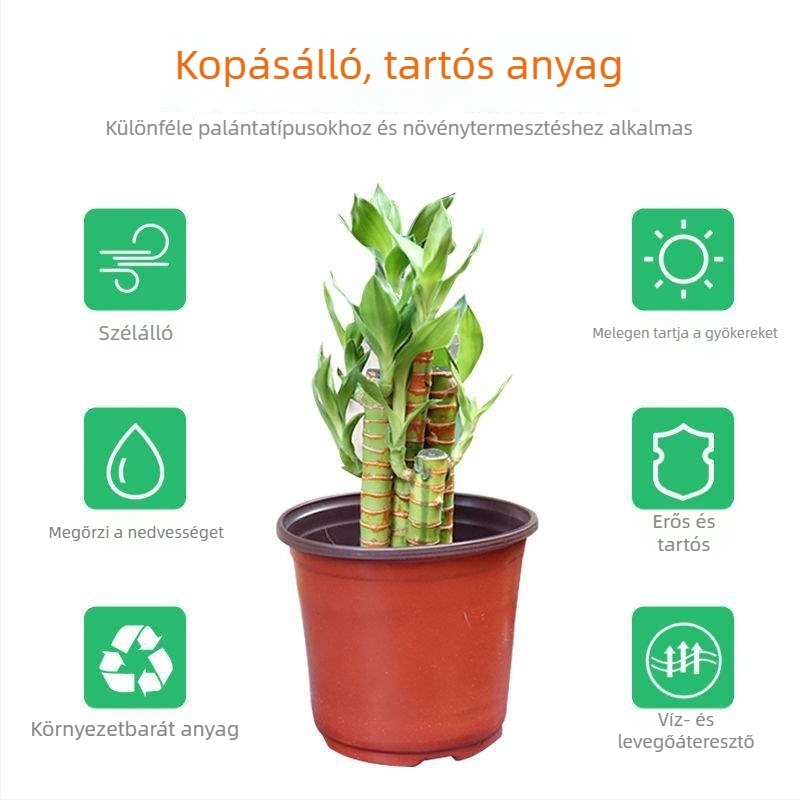 Műanyag virágtartó, korrózióálló, padlón álló kivitel, pasztorális stílus, otthoni kertészkedéshez