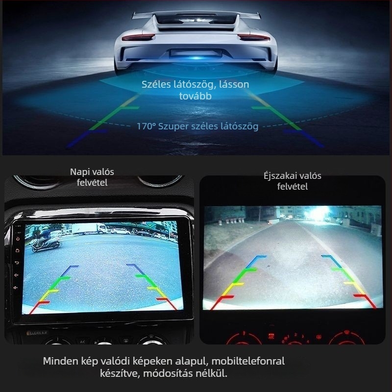 Autó hátrameneti DVD navigátor 8 LED-del, DC12V tápegység, 170° látószög, 720x580 felbontás, CVBS videójel