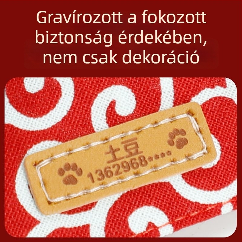 Tang-stílusú arabeszk mintázatú háziállat-kiegészítők cseresznyevirágokkal; háromszög alakú sál Shiba Inu számára, nyakkendő és póráz