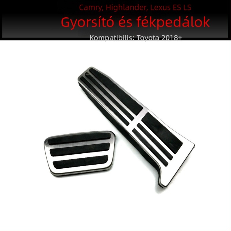 AMP-Z rozsdamentes acél pedálkészlet gyorsító és fékek számára 2018+ Lexus ES/LS és Toyota Camry automata váltóhoz