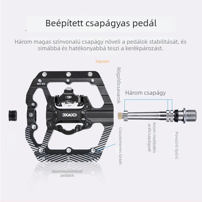 Alumínium ötvözetű kerékpár plat pedálok csapágyakkal, hegyi kerékpárhoz