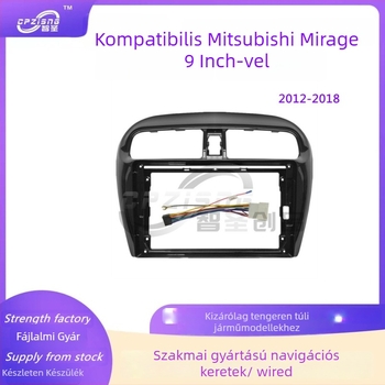 Nagy képernyős navigációs keret panel Mitsubishi Mirage 2012-2018 (Panel + kábel; műanyag; 0,9 kg; Mirage/Attrage; AT automata)
