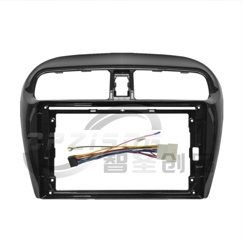 Nagy képernyős navigációs keret panel Mitsubishi Mirage 2012-2018 (Panel + kábel; műanyag; 0,9 kg; Mirage/Attrage; AT automata)