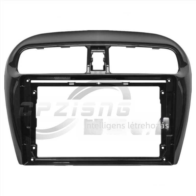 Nagy képernyős navigációs keret panel Mitsubishi Mirage 2012-2018 (Panel + kábel; műanyag; 0,9 kg; Mirage/Attrage; AT automata)