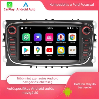 7 hüvelykes Android GPS navigáció Bluetooth és CarPlay-vel Ford Focus számára MP5