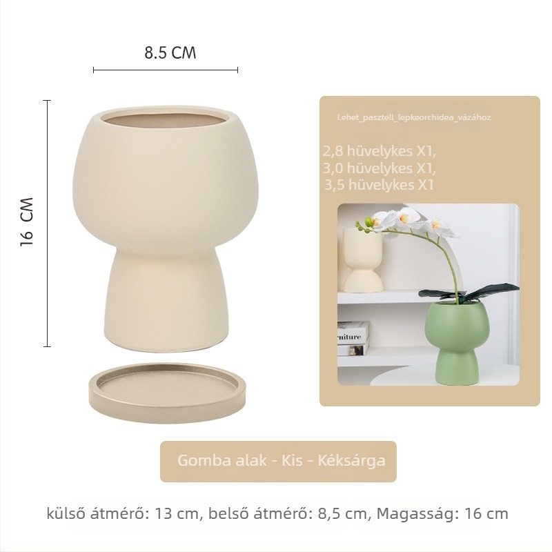 Kerámia orchidea cserép Phalaenopsis számára, kézzel készített, légáteresztő, egyszerű és sokoldalú stílus, asztali használatra