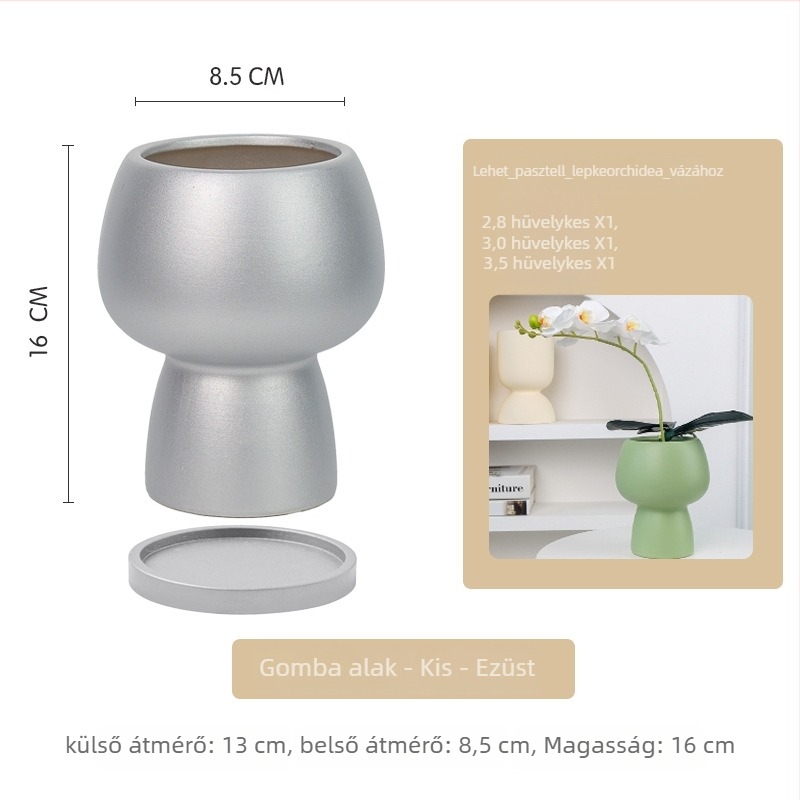 Kerámia orchidea cserép Phalaenopsis számára, kézzel készített, légáteresztő, egyszerű és sokoldalú stílus, asztali használatra
