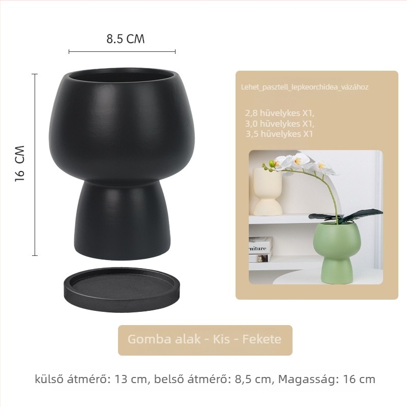 Kerámia orchidea cserép Phalaenopsis számára, kézzel készített, légáteresztő, egyszerű és sokoldalú stílus, asztali használatra