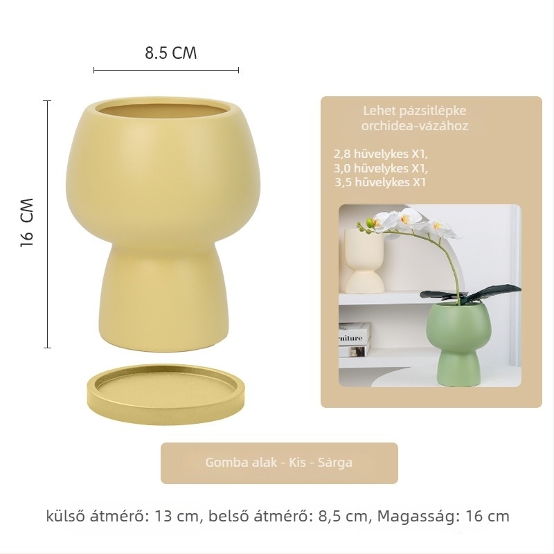 Kerámia orchidea cserép Phalaenopsis számára, kézzel készített, légáteresztő, egyszerű és sokoldalú stílus, asztali használatra