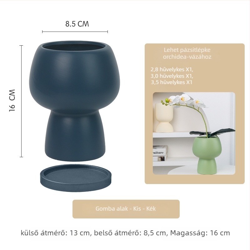 Kerámia orchidea cserép Phalaenopsis számára, kézzel készített, légáteresztő, egyszerű és sokoldalú stílus, asztali használatra