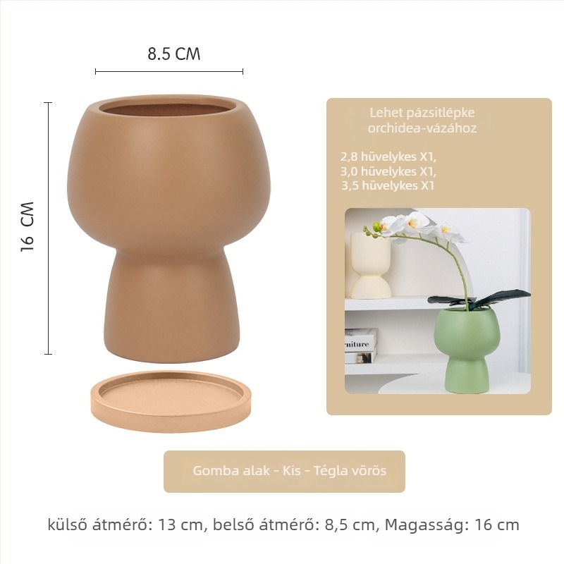 Kerámia orchidea cserép Phalaenopsis számára, kézzel készített, légáteresztő, egyszerű és sokoldalú stílus, asztali használatra