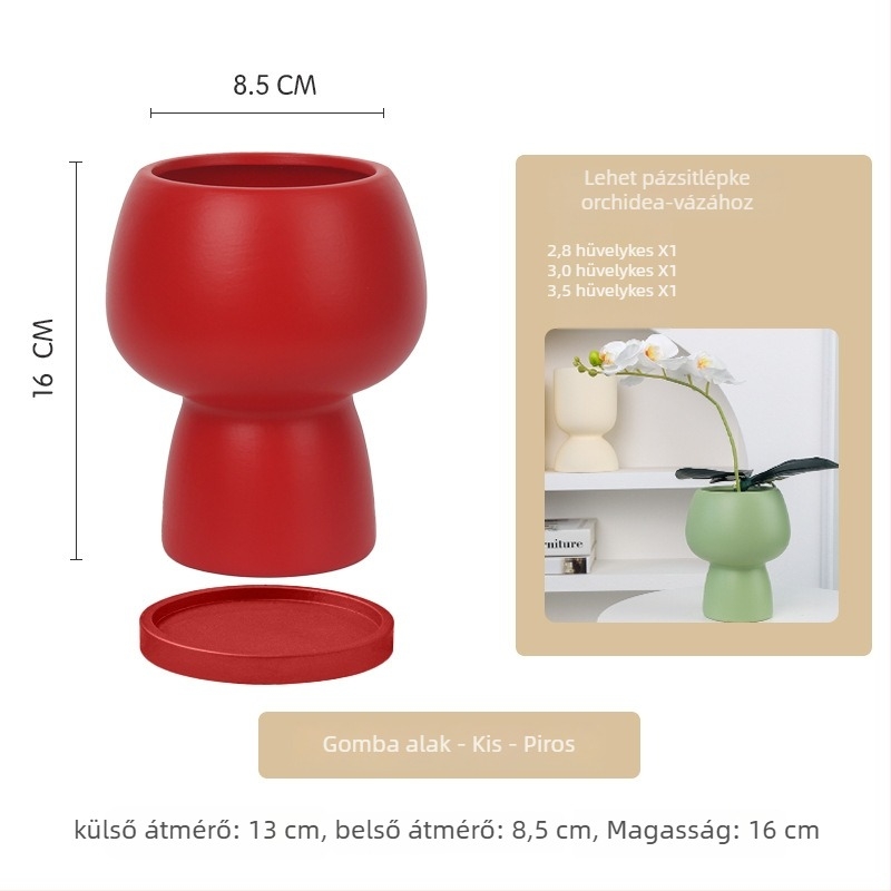 Kerámia orchidea cserép Phalaenopsis számára, kézzel készített, légáteresztő, egyszerű és sokoldalú stílus, asztali használatra