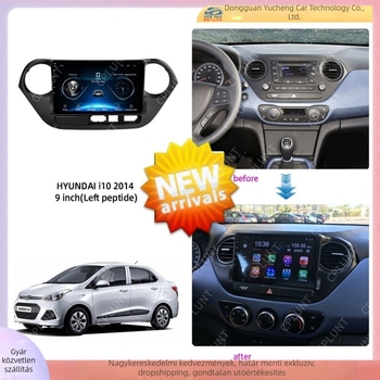 Hyundai i10 autó navigációs DVD első keretpanel (2013-2016) – ABS+PC, 1 kg