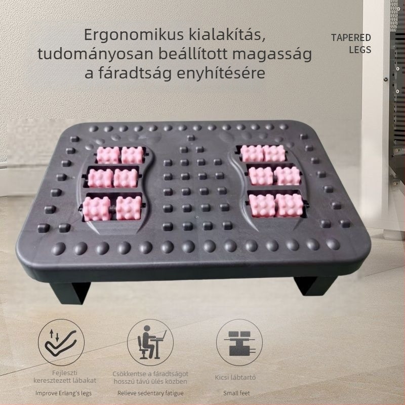 Lábtámasz testtartás javításához, műanyag, modern egyszerű dizájn, irodai akupressziós panel