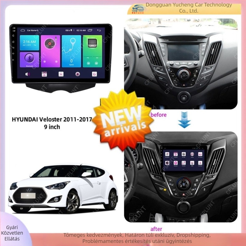 Hyundai Veloster középkonzol navigációs DVD keret – módosító panel (2011–2017) – sokoldalú keretkészlet