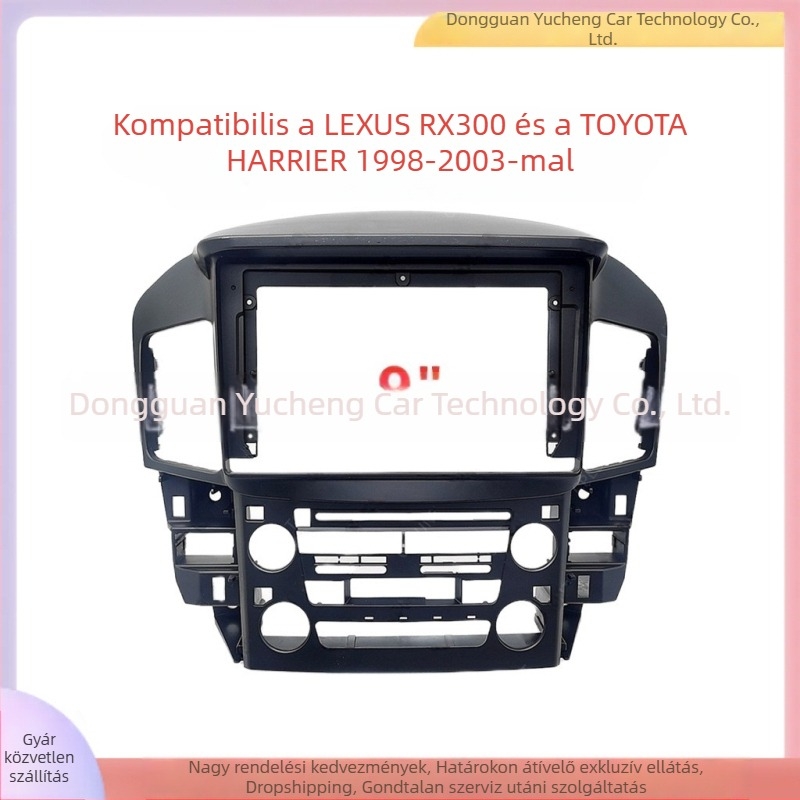 Android navigációs DVD arcfelület-panel Lexus RX300 és Toyota Harrier számára — ABS+PC, kompatibil 1998–2003 modellékhez, súly 1 kg