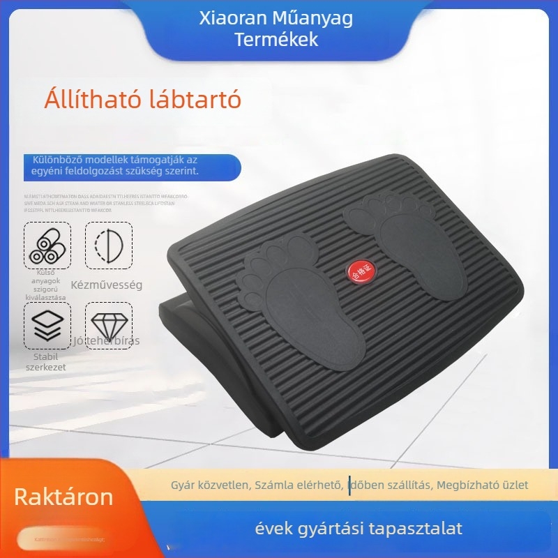 Irodai asztal alatti állítható műanyag lábtámasz emelőfunkcióval, modell 008, testreszabható