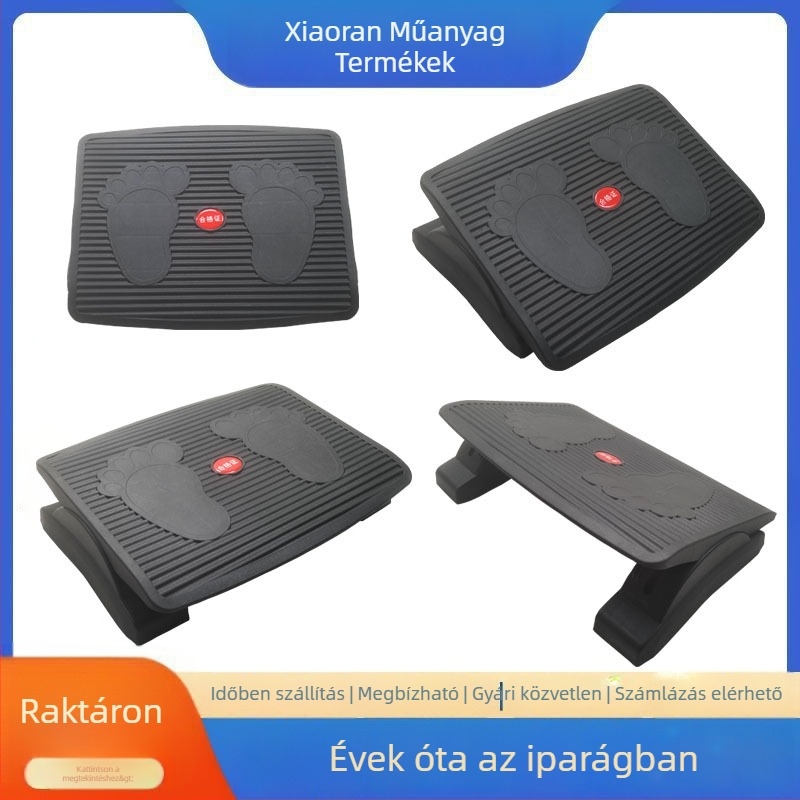 Irodai asztal alatti állítható műanyag lábtámasz emelőfunkcióval, modell 008, testreszabható
