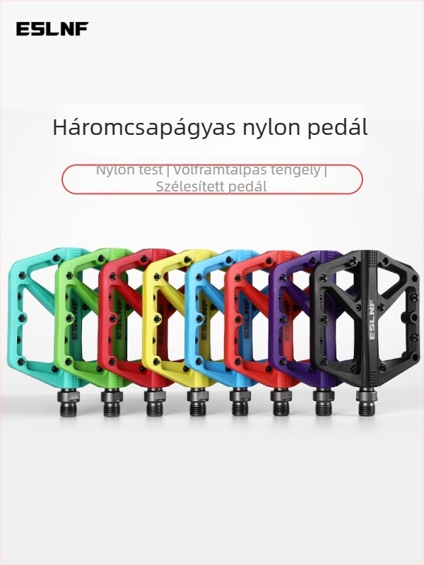 Eslnf/esslon kerékpárpedálok – háromcsapágyas, nylon testű, molibdén-acél tengellyel, kerékpárokhoz (országúti, hegyi és egyéb)
