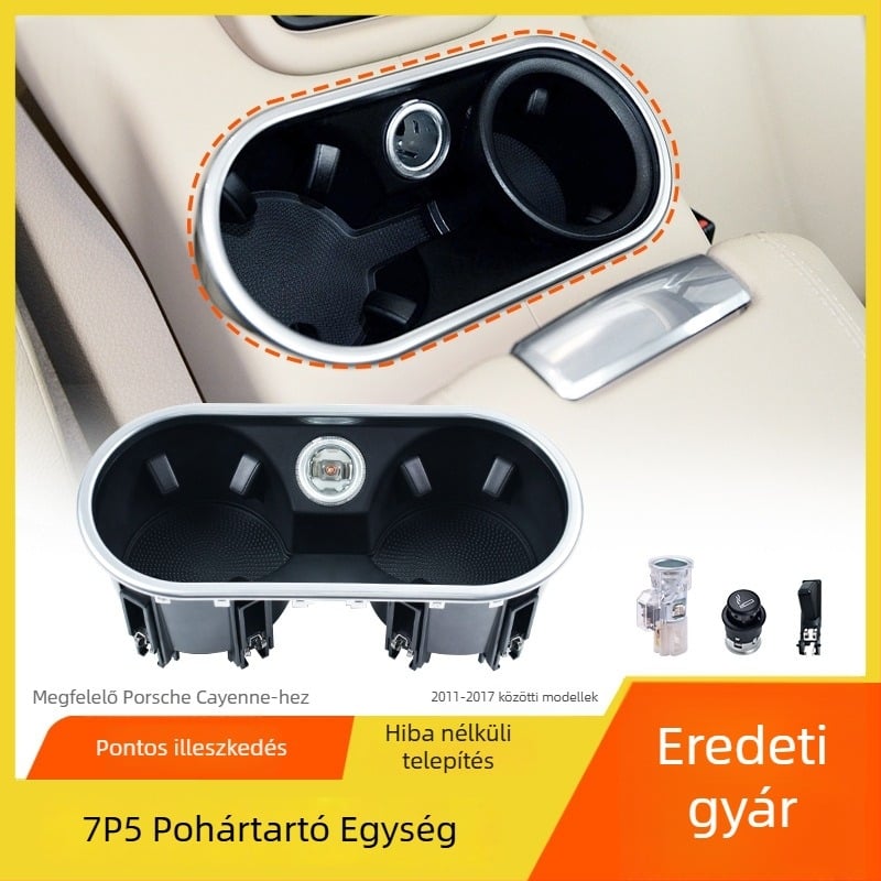 Porsche Cayenne középkonzolos pohártartó szerelvény, 11-17 | ABS, modellek 7P5/92A/958, Márka: Good Tool Design