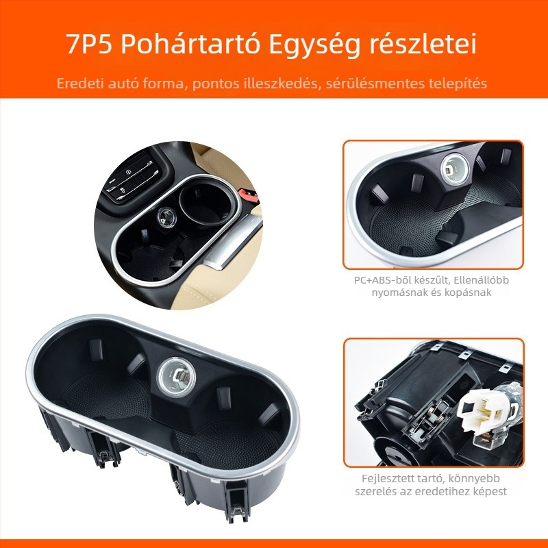 Porsche Cayenne középkonzolos pohártartó szerelvény, 11-17 | ABS, modellek 7P5/92A/958, Márka: Good Tool Design