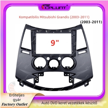 Mitsubishi Grandis DVD előlapi keretpanel készlet (2003–2011) — ABS+PC anyag, tömeg 0,8 kg, kompatibil a Grandis hangrendszerrel