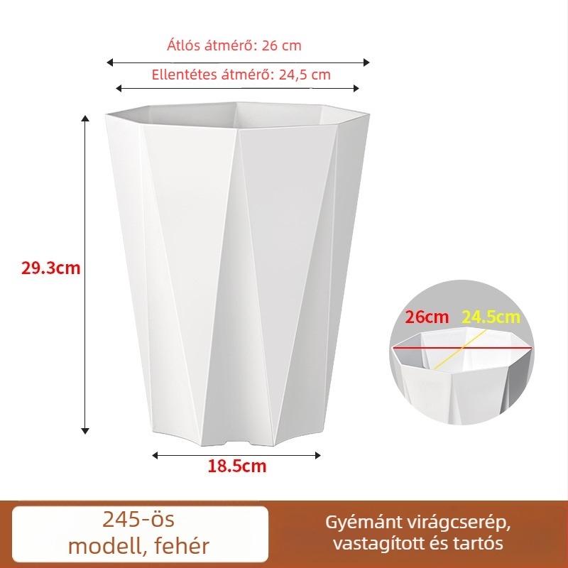 Nagy nappali virágcserép vastagított műanyagból, otthoni használatra, Money Tree, Dracaena és Bird of Paradise számára