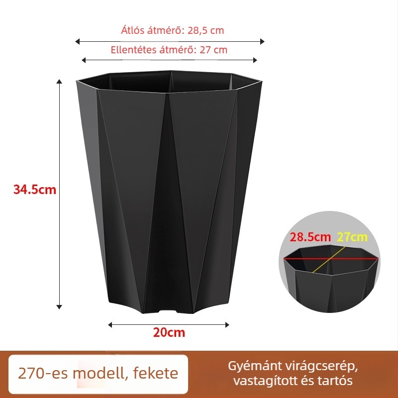 Nagy nappali virágcserép vastagított műanyagból, otthoni használatra, Money Tree, Dracaena és Bird of Paradise számára