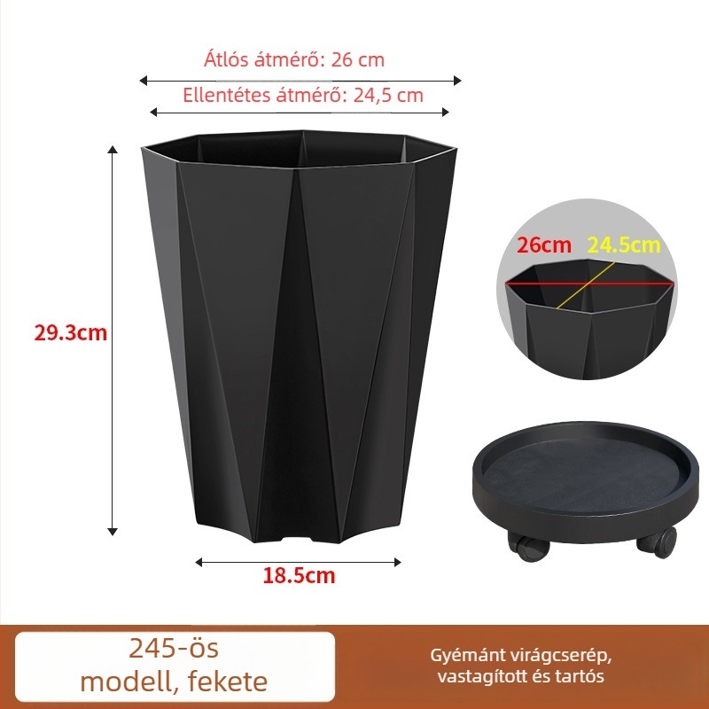 Nagy nappali virágcserép vastagított műanyagból, otthoni használatra, Money Tree, Dracaena és Bird of Paradise számára