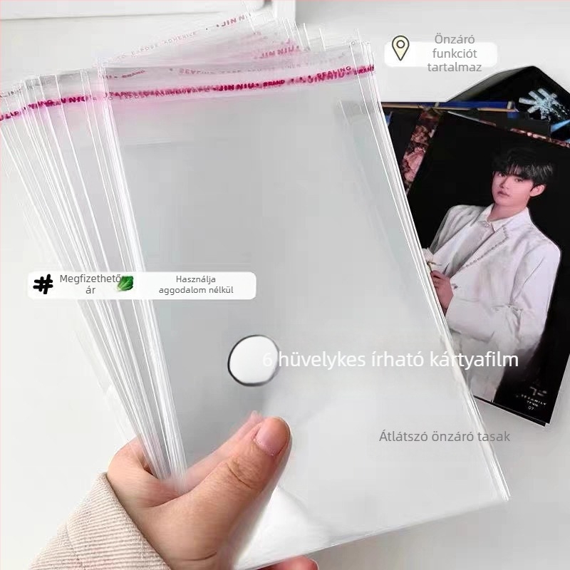 6 hüvelykes OPP önzáró védő tasak kártyákhoz és ajándékokhoz