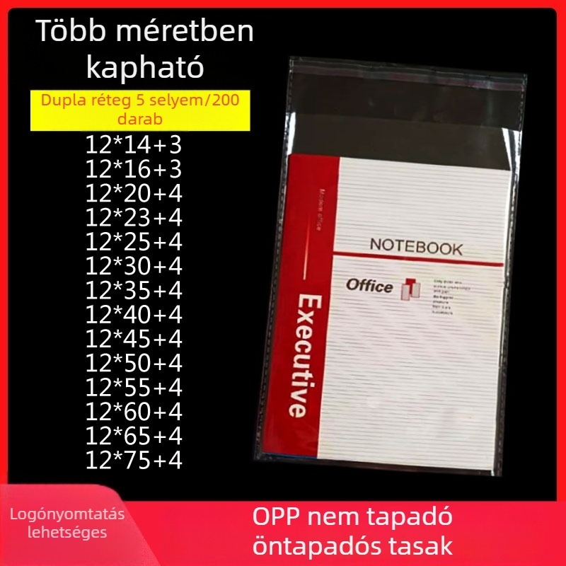 OPP öntapadós tasak 12x17, ékszerek csomagolására szolgáló átlátszó paróka-záró tasak, hosszú műanyag tasak