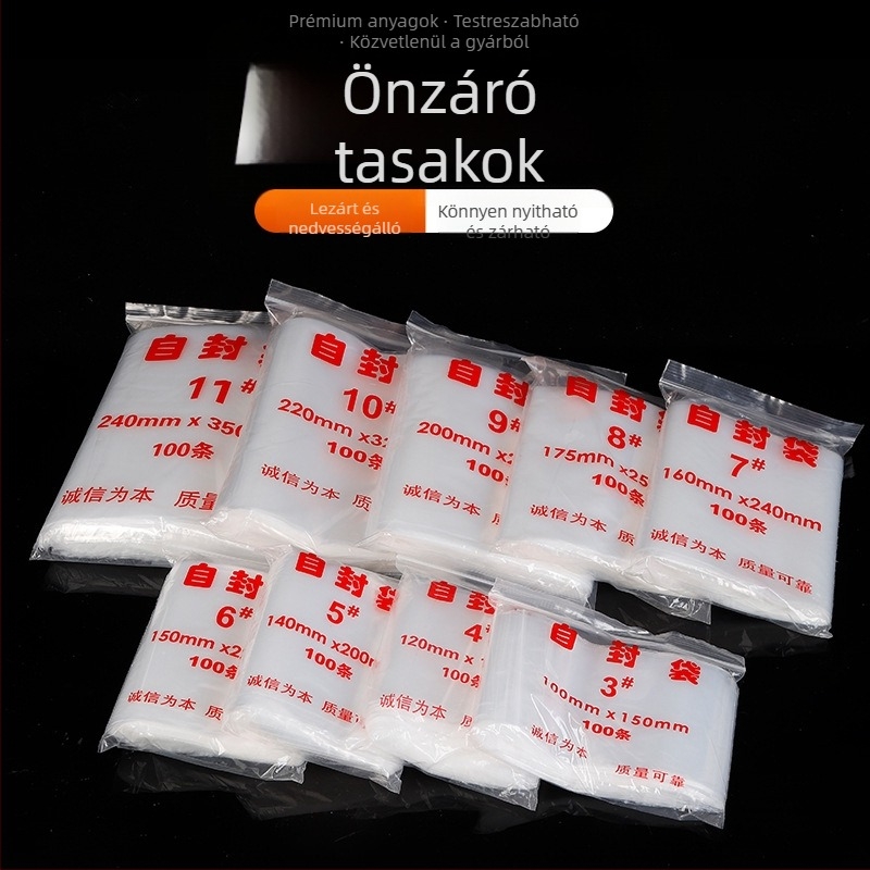 Átlátszó, megerősített PE önzáró tasakok ékszerekhez és csomagoláshoz