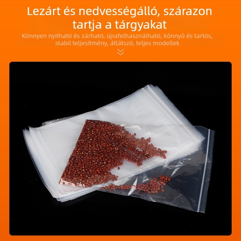 Átlátszó, megerősített PE önzáró tasakok ékszerekhez és csomagoláshoz