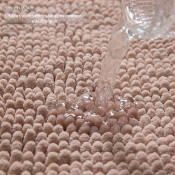 Chenille fürdőszobai szőnyeg, négyszögletes, csúszásmentes, nedvszívó, géppel mosható