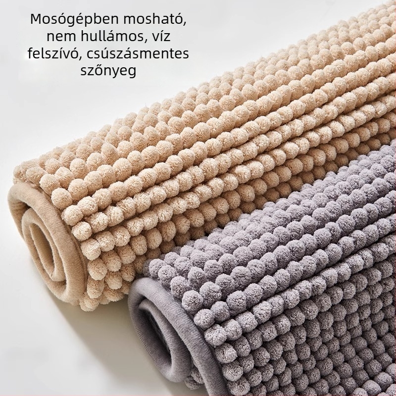Chenille fürdőszobai szőnyeg, négyszögletes, csúszásmentes, nedvszívó, géppel mosható
