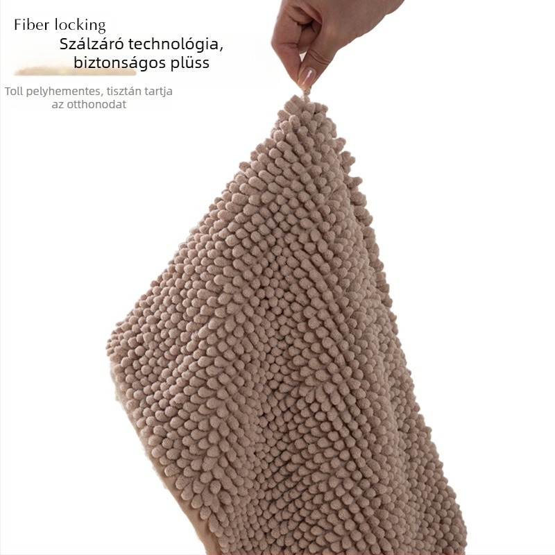 Chenille fürdőszobai szőnyeg, négyszögletes, csúszásmentes, nedvszívó, géppel mosható