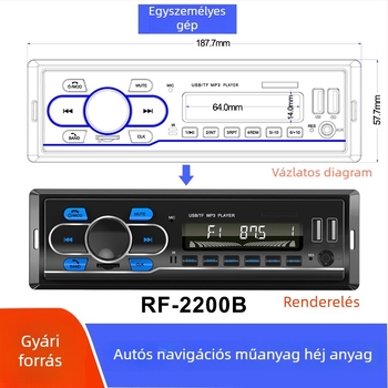 Universális műanyag elülső panel autó navigációhoz, MP3/Video hang- és képkeret, 4 hüvelyk