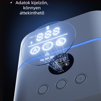 Asztali egyben légtisztító és párásító – sterilizálás, részecske eltávolítás, párásítás; 35 m³/h, App‑vezérlés, 11–20 m² lefedettség