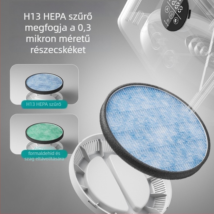 Asztali egyben légtisztító és párásító – sterilizálás, részecske eltávolítás, párásítás; 35 m³/h, App‑vezérlés, 11–20 m² lefedettség