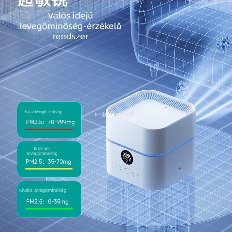 Asztali egyben légtisztító és párásító – sterilizálás, részecske eltávolítás, párásítás; 35 m³/h, App‑vezérlés, 11–20 m² lefedettség