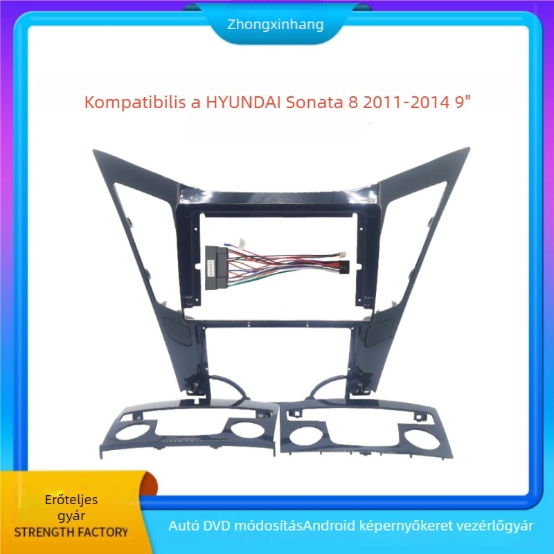 Hyundai Sonata 8 központi navigációs DVD keret, anyag ABS+PC, kompatibilis 2011-2014 modellekkel, súly 0,5 kg